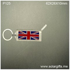Solar Powered Keychain Replaceable Image Single flashing P125
