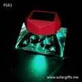 Car decoration crystal perfume bottle air fresher with colorful solar led lights 1