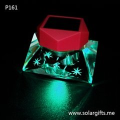 Car decoration crystal perfume bottle air fresher with colorful solar led lights