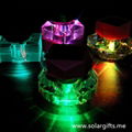 Car decoration crystal perfume bottle air fresher with colorful solar led lights 4