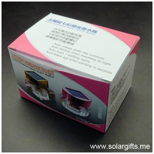 汽车摆设装饰品 太阳能七彩发光礼品三棱水晶香水瓶 空气清新剂 5