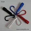 colored mini led flashlight with carabiner P328