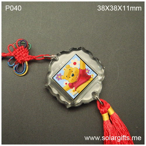 solar power chinese knot car hangings pendants car accessory