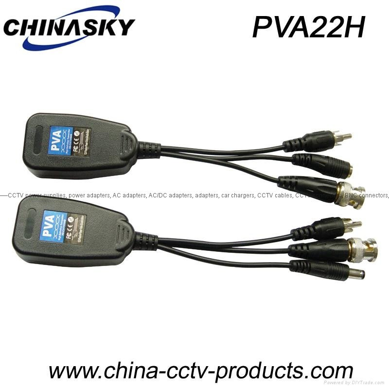 1ch Passive HD-CVI/TVI/AHD Video Balun with Power/Audio PVA22H 2