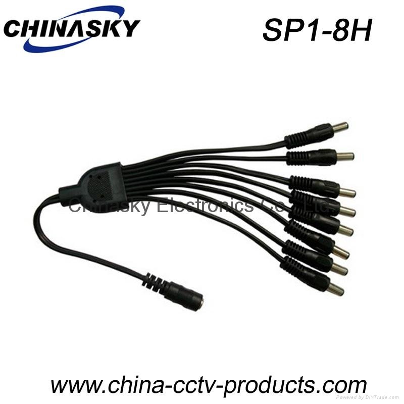1 to 8 Way DC Jack/Plug Splitter Cable for Cameras / CCTV Power Splitter SP1-8H