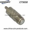 CCTV Female F to RCA Male Connector / F-RCA Connector (CT5030)