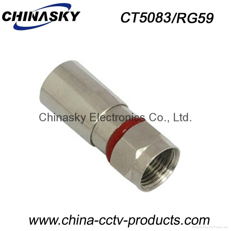 F Male Connector / Waterproof Compression Connector for RG59 Cable (CT5083/RG59)