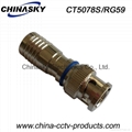 Water-proof CCTV BNC Male Compression Connector for RG59 Cable (CT5078S/RG59) 1