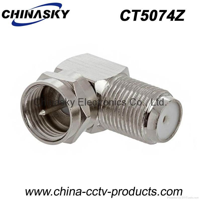 Coaxial Type F Female to F Male Right Angle Adapter/Connector (CT5074)