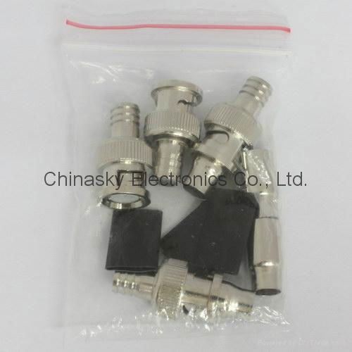 BNC Male Crimp On Connector with Short Boot for RG59 U Cable (CT5014) 2