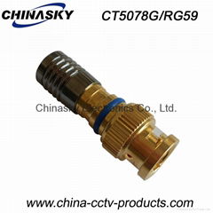 BC Compression Connector for RG59 / CCTV Connector CT5078G/RG59