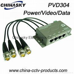 4CH CCTV Cat5 Power Video Data Combiner HD Balun (PVD304H)