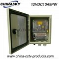  Waterproof (IP66) CCTV Power Center Box (12VDC10A9PW)