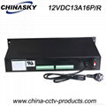 12VDC 13A 16Ch Rack Mount CCTV Power Supply, PTC Resettable Fuse 12VDC13A16P/R