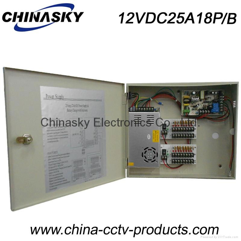 CCTV Camera Power Supply/Store/Station 12V 25A18CH Battery Back-up (12V25A18P/B)