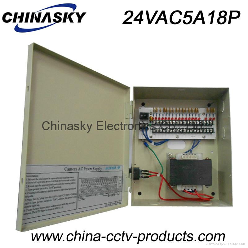  Integrated  CCTV Camera Power Supply /  Distributor 24V5A18channel (24VAC5A18P)