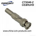 Male Solder BNC Connector for Rg59/RG6 and Long Metal Boot CT5046-2