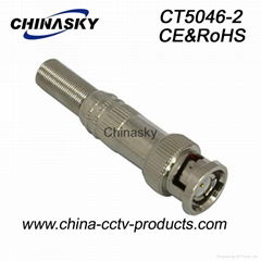 Male Solder BNC Connector for Rg59/RG6 and Long Metal Boot CT5046-2