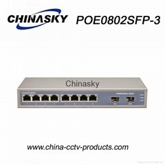 10Port  Gigabit Fiber CCTV POE Switch with 8 Port PoE 2 Ports POE0802SFP-3