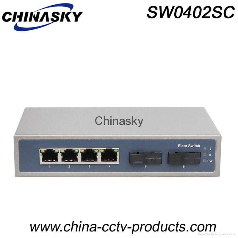 4 Port RJ45+ 2 Port Sc Fast  Ethernet Switch (SW0402SC)