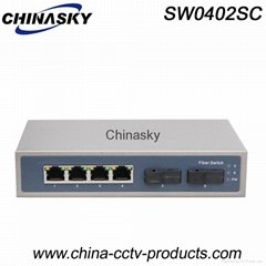 4 Port RJ45+ 2 Port Sc Fast  Ethernet Switch (SW0402SC)