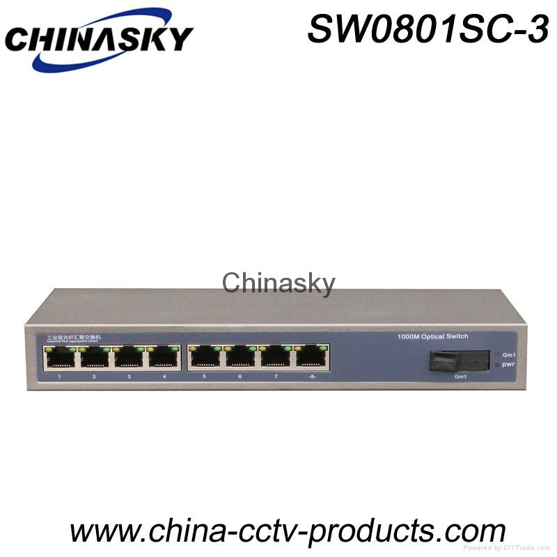 1 Port Sc + 8 Port RJ45 Full Enhanced Gigabit Ethernet Switch (SW0801SC-3)