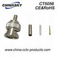 BNC Male Connector with Screw and Long Metal Boot, for RG58 and RG59（CT5046-4）