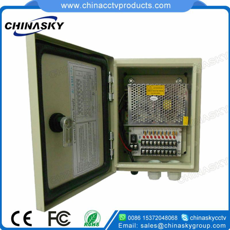  Waterproof (IP66) CCTV Power Center Box (12VDC10A9PW)