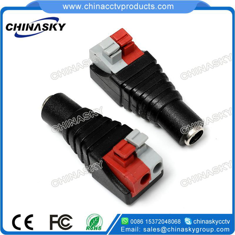 Female CCTV Power Connector with Screwsless Terminal 5.5*2.1mm PC109 3