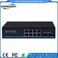 1000Mbps Automatic Identification POE Switch for 24V and 48V with 2 SFP Ports