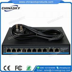 8 Port 10/100Mbps POE Network Switch with 3GE Uplink POE0820BNH-2