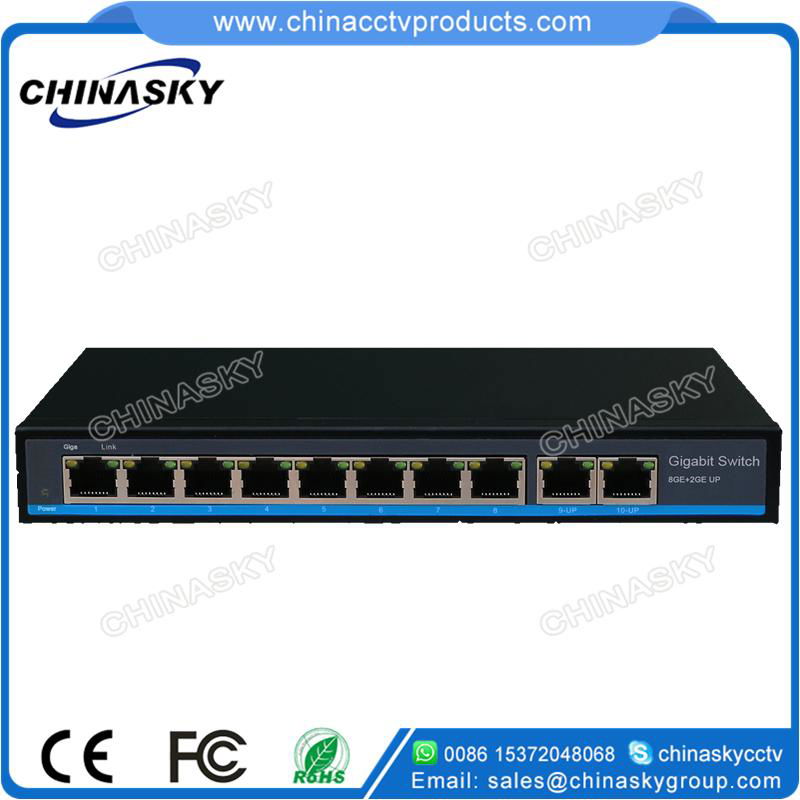 10 Port Full Gigabit PoE Network Switch POE0820BNH-3