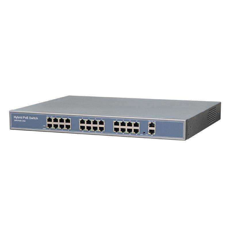 26 Ports 10/100Mbps Network PoE Switch with 2 1000Mbps RJ45 Uplinks POE2420-2 1