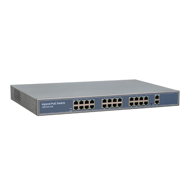 26 Ports 10/100Mbps Network PoE Switch with 2 1000Mbps RJ45 Uplinks POE2420-2 2