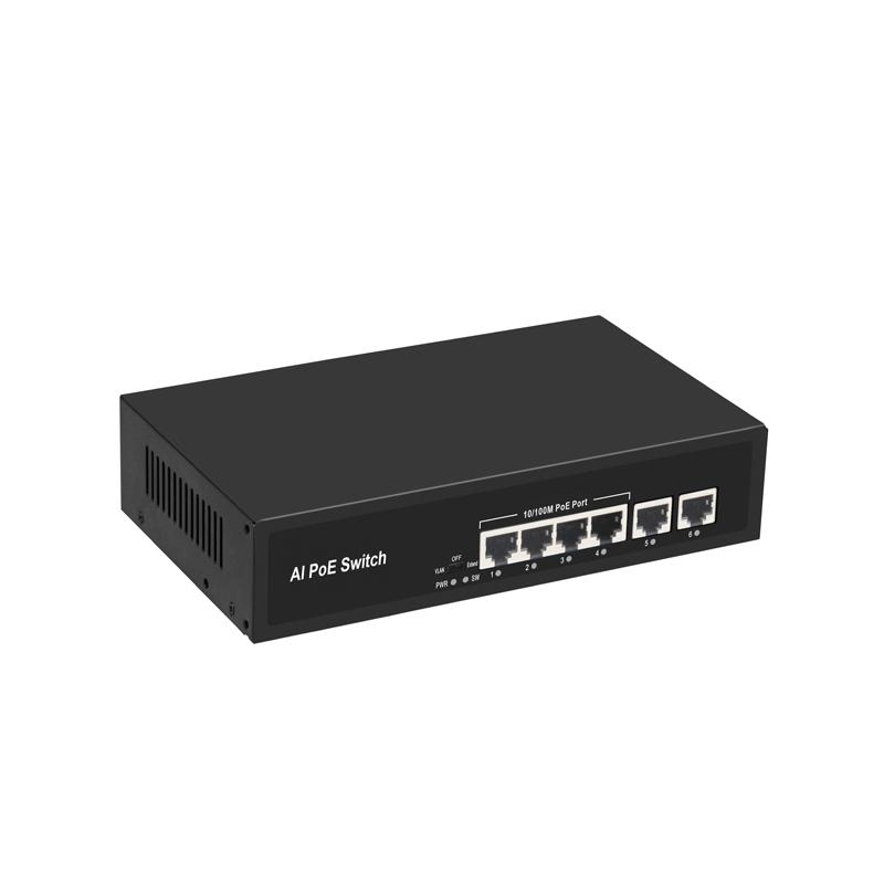 4 Ports 100Mbps PoE Network Switch with 2 Ports RJ45 Uplink POE0420BR 2