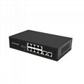 8 Port 100Mbps PoE Network Switch with 2 Ports RJ45 Uplink POE0820BR 1