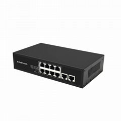 8 Port 100Mbps PoE Network Switch with 2 Ports RJ45 Uplink POE0820BR