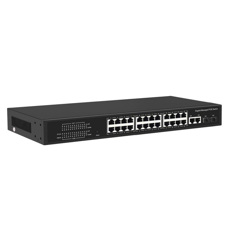 24 Port 100Mbps Managed PoE Network Switch with Gigabit Uplink and SFP port  3
