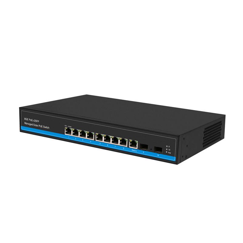 Managed 8 ports 1000Mbps Solar PoE switch for 24V and 48V with 2 SFP Ports 3