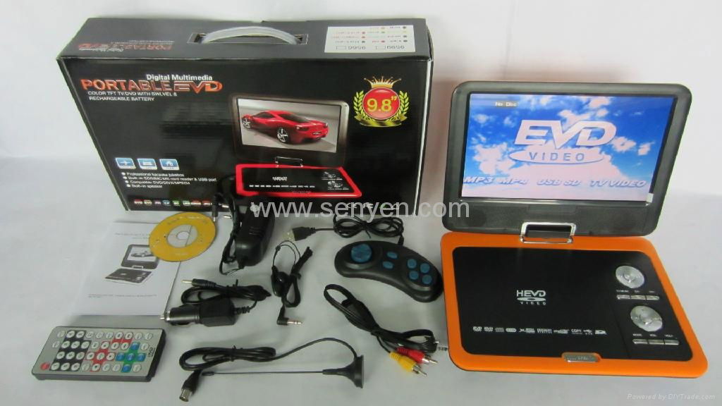 9599 9.8inchPortable DVD/TV/USB/MPEG4/GAME/Card reader with 9.8'' TFT player 4