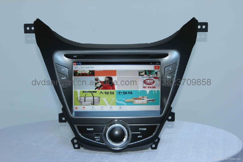 Hyundai elantra eight inches of intelligent Android2.3, car GPS, WIFI, DVD,PC 4