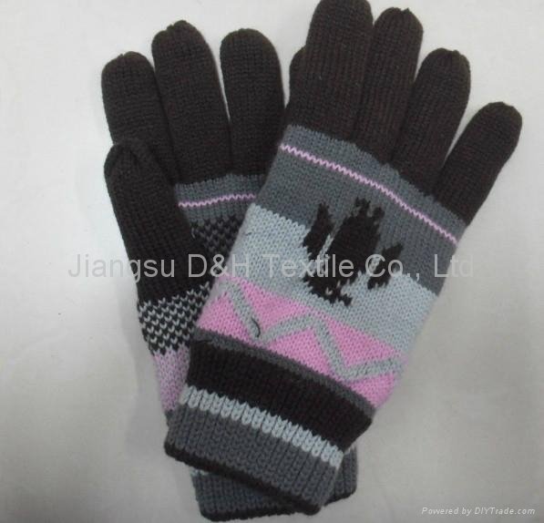 Acrylic knitted winter glove   2