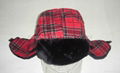 Russian Winter Plaid with Faux Fur Trooper Hat 2