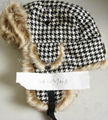 Winter Plaid Trooper Hat /Micro Fiber With Faux Fur Earflap Warm Hat 1