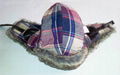 Winter Plaid Trooper Hat /Fashion fabric With Faux Fur Earflap Warm Hat