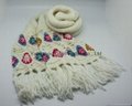 Popular White Cotton Knitted Scarf/Warm