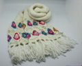  Popular White Cotton Knitted Scarf/Warm Scarf