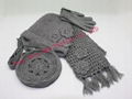 Fashional Handmade Hook Flower Knitted 3piece Set/knitted Hat