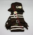 Lady Fashional Hook Flower Knitted 3 piece Set/Knitted Hat/ Knitted Gloves