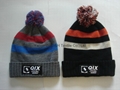 3A Quality Jacquard Knitted Hat with POM-POM